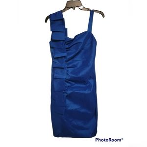 Blue Cocktail One Sleeve Dress - Size 8